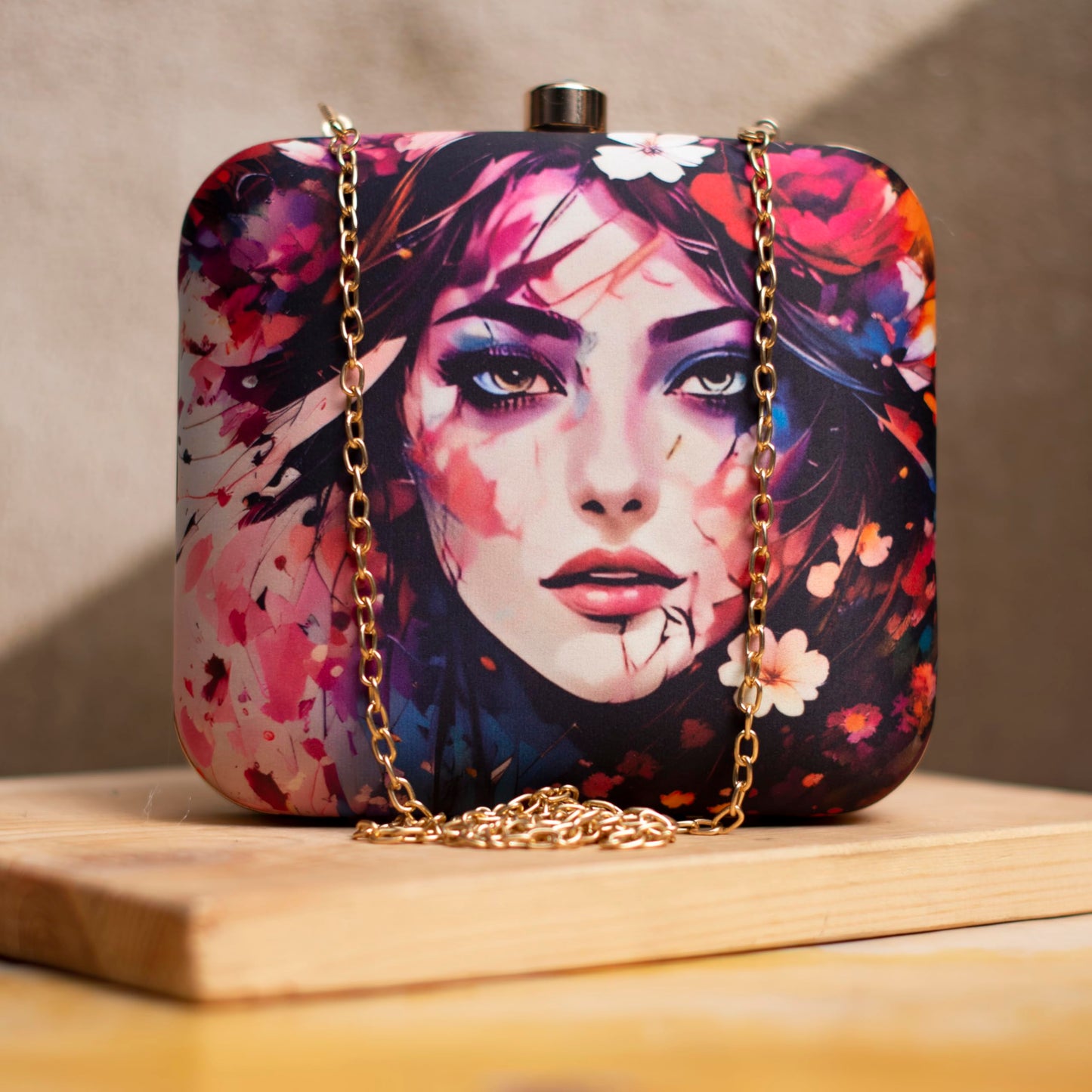 Artklim Girl Portrait Printed Clutch