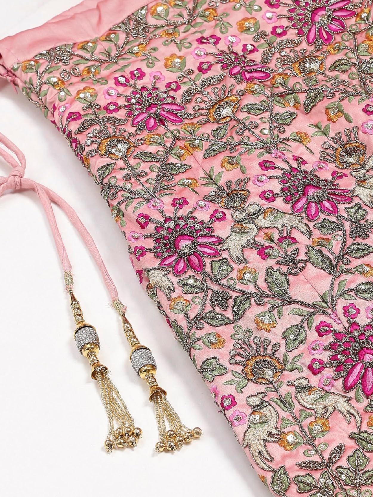 Divine Exim Women's Silk Semi Stitched Lehenga Choli with Dupatta | Heavy Embroidery Pattern | Traditional, Wedding, Ethnic Wear Lehenga (Pink)