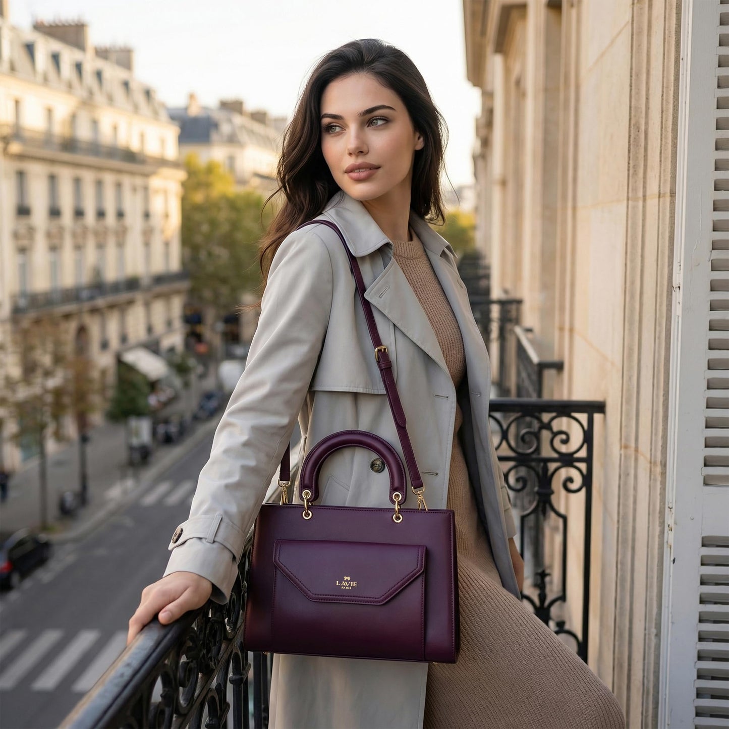 LAVIE PARIS Women's Pisa Box Satchel Bag | Satchel Handbag for Work | Ladies Purse | Stylish Shoulder Bag | Gift for Women