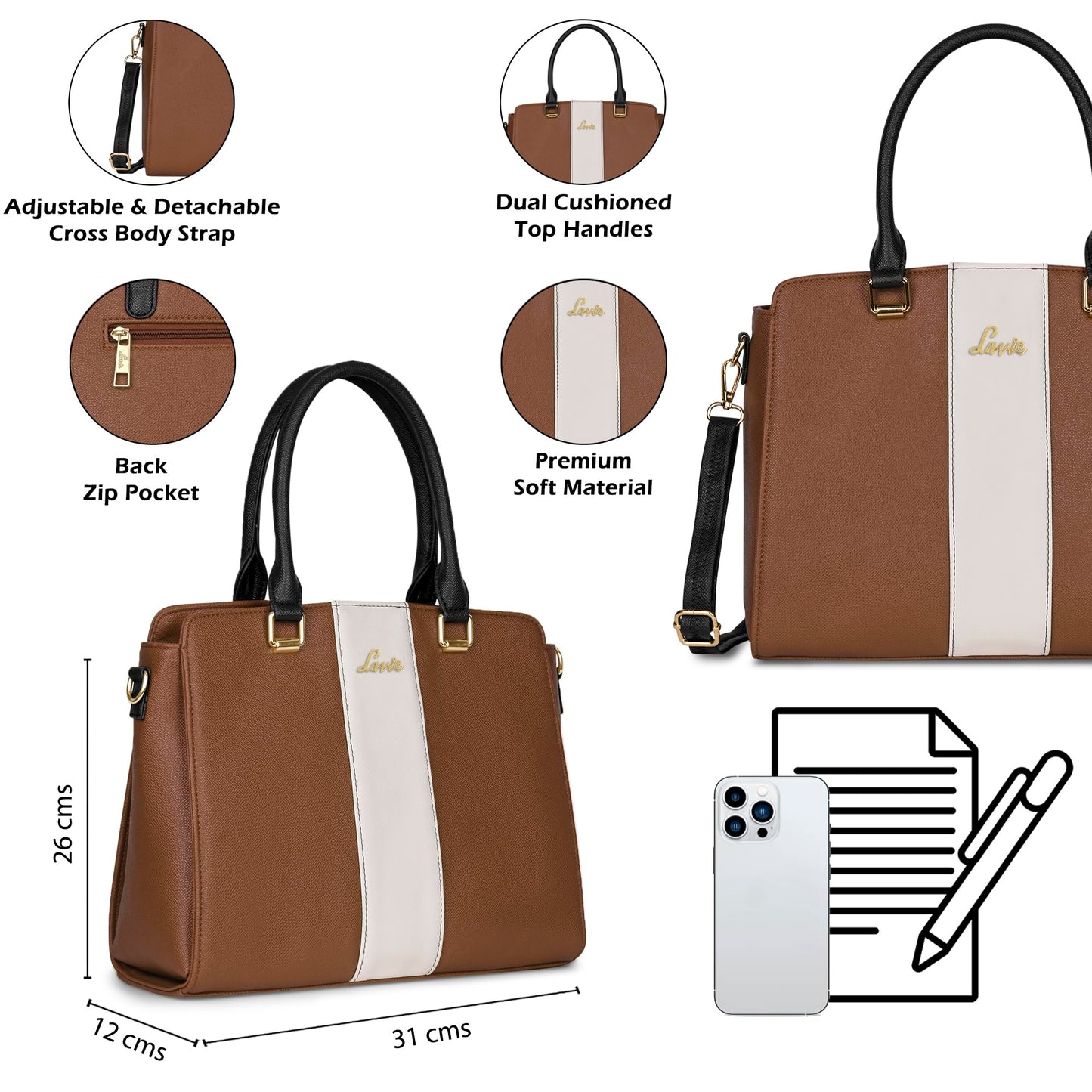 Lavie Women's Willow Colorblock Satchel Bag | Satchel Handbag |Ladies purse | Stylish Shoulder Bag | Gift for Women