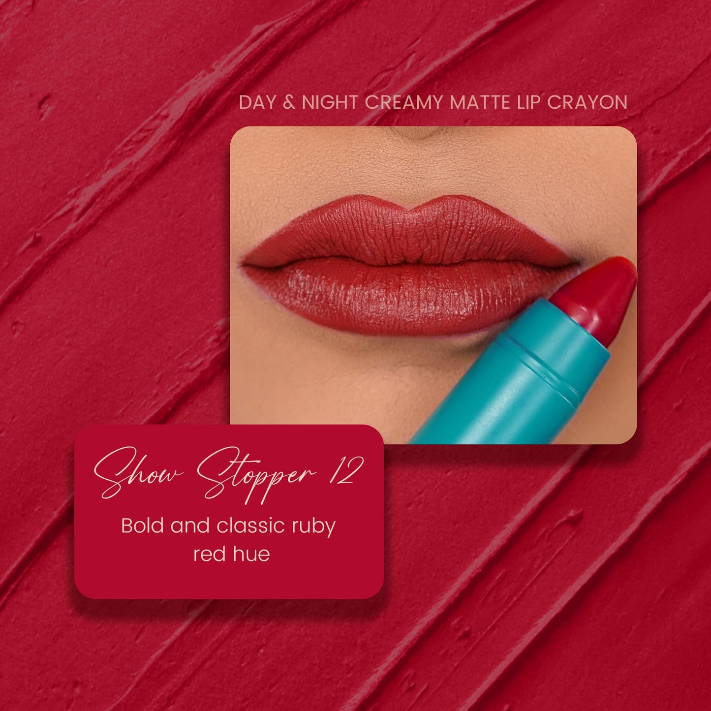 Parul Garg Beauty Creamy Matte Lip Crayon | Soft Matte & Hydrating Formula with Almond Oil & Vitamin E | Rich Pigment & Comfortable Wear | 100% Vegan (Show Stopper 12)