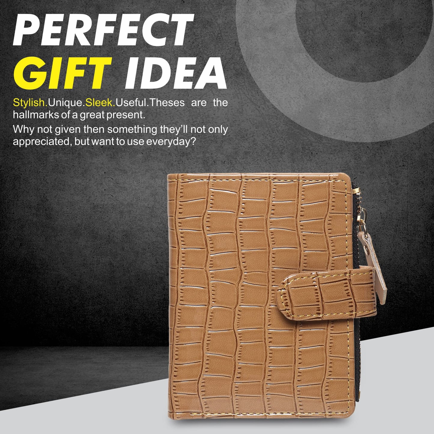 TnW Small Women's Wallet -PU Leather Multi Wallets | Credit Card Holder | Coin Purse Zipper -Small Secure Card Case/Gift Wallet for Women(Beige)