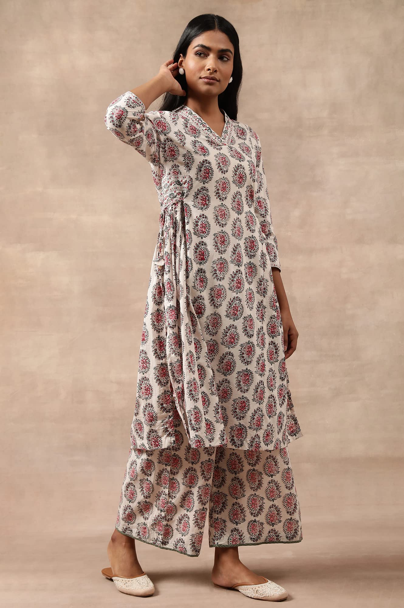 Folksong Pure Cotton Strechable Parallel Pants for Women | Pure Cotton Parallel Pants for Women | Trousers for Women | W for Woman