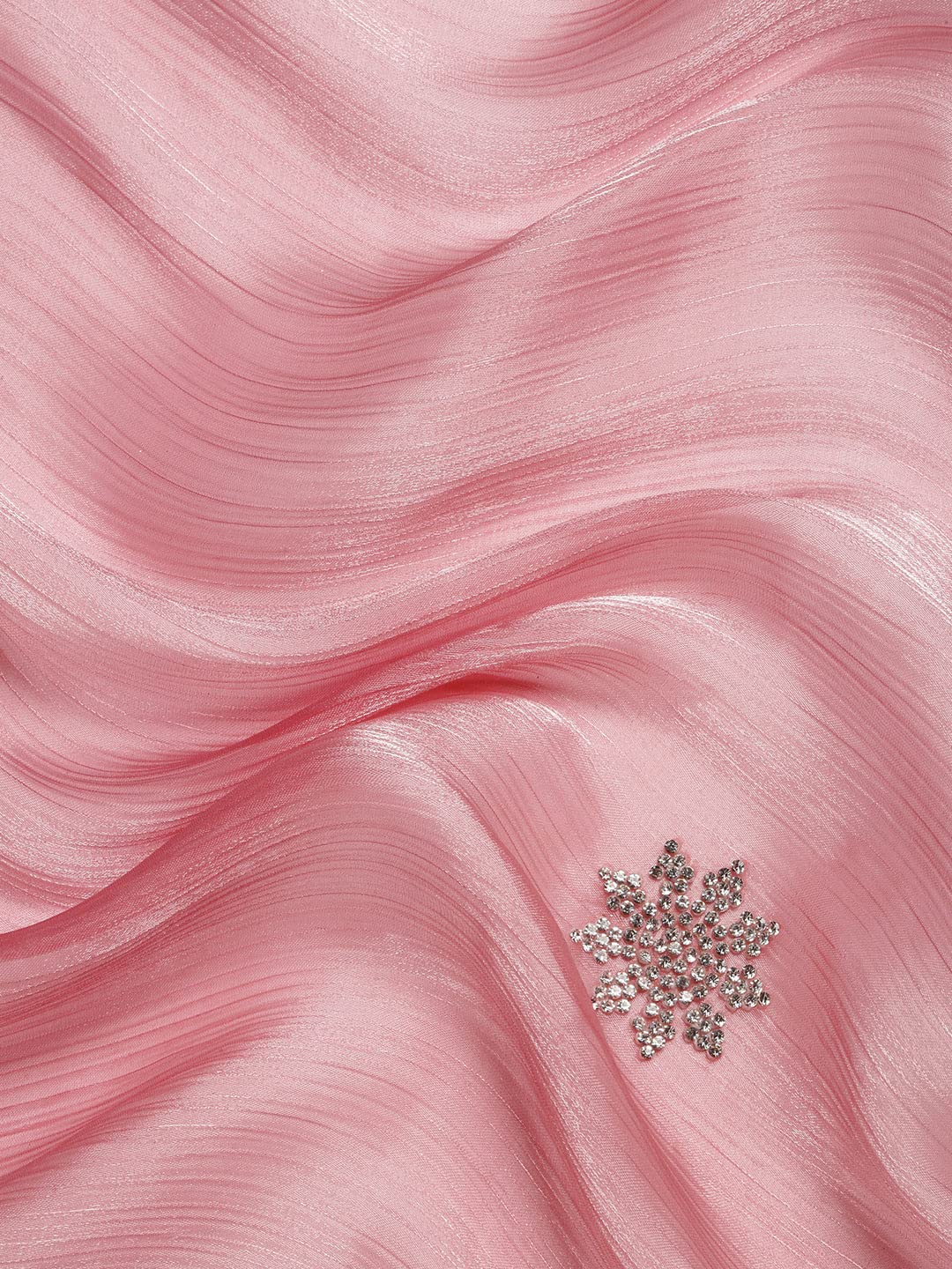 MOHEY Women's Saree, Suitable for Party, Anniversary & Wedding Sari for Women, All Over Boota, Bordered Chiffon (Pink)