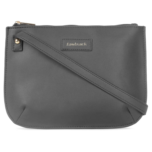 Fastrack Charcoal Black Compact Everyday Sling Bag For Women