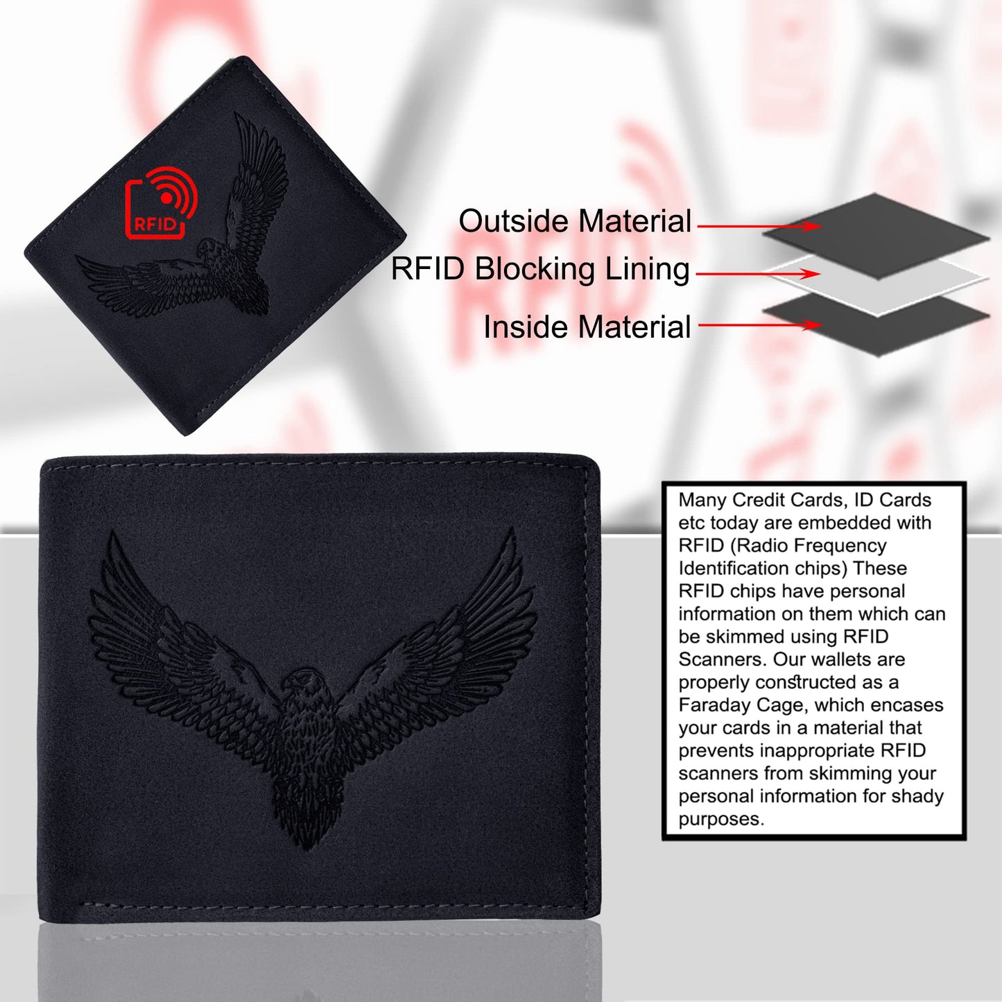 URBAN FOREST Zeus Vintage Black Leather Wallet for Men