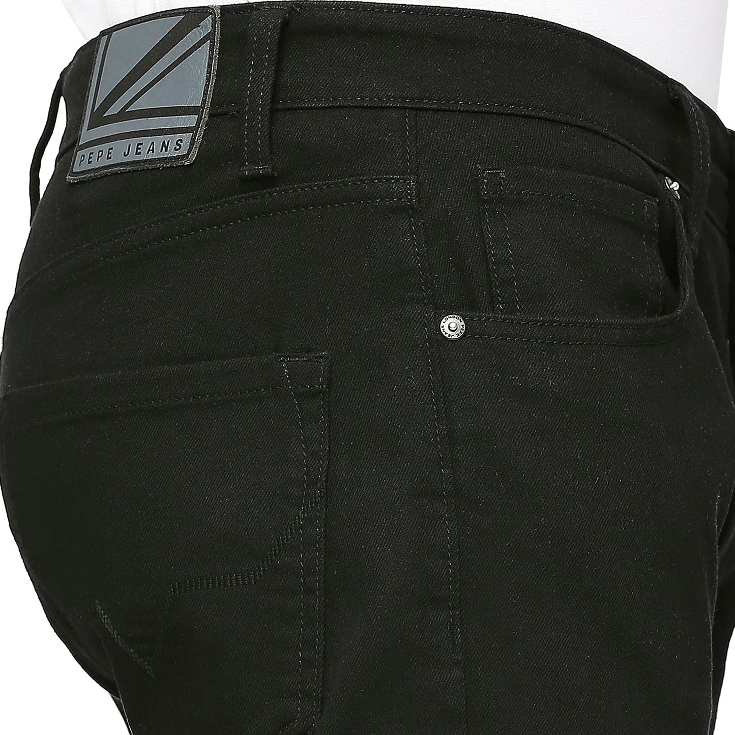 Pepe Jeans Men's Regular Mid Rise Jeans (PM207619S913_Black, 32