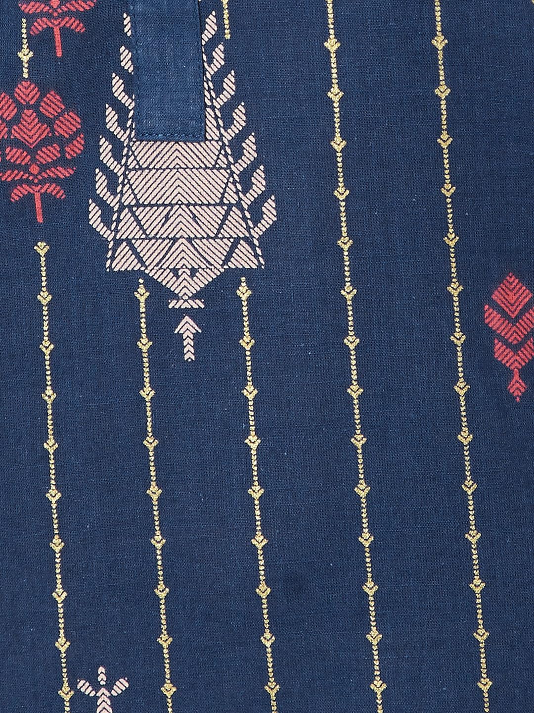 Max Women's Cotton Blend Regular Fit Kurta (PEPKSP25TUINDIGO_Indigo, XL