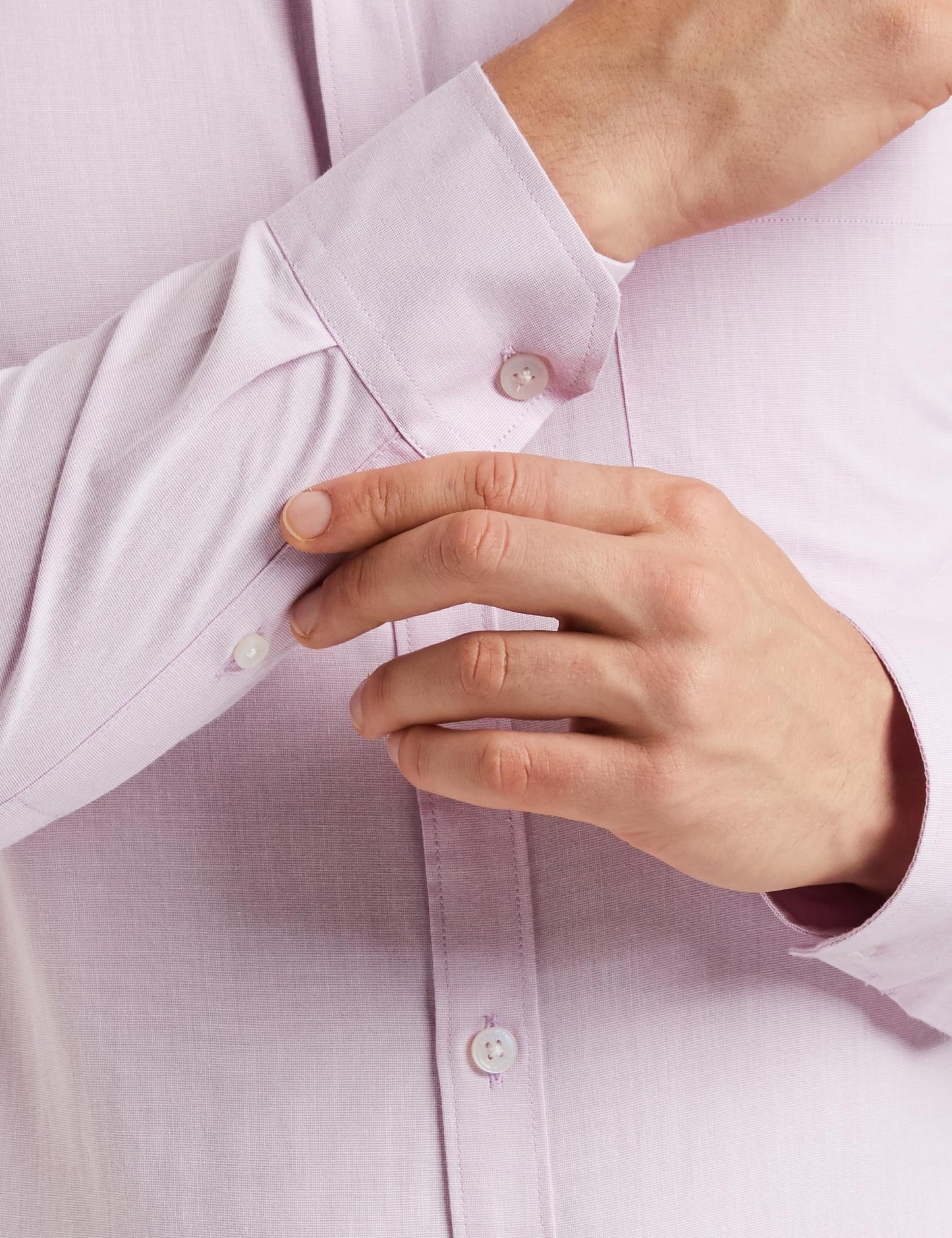 Amazon Brand - Symbol Men's Cotton Rich Formal Shirt | Plain | Full Sleeve - Regular Fit (Available in Plus Size) (Lilac_46)