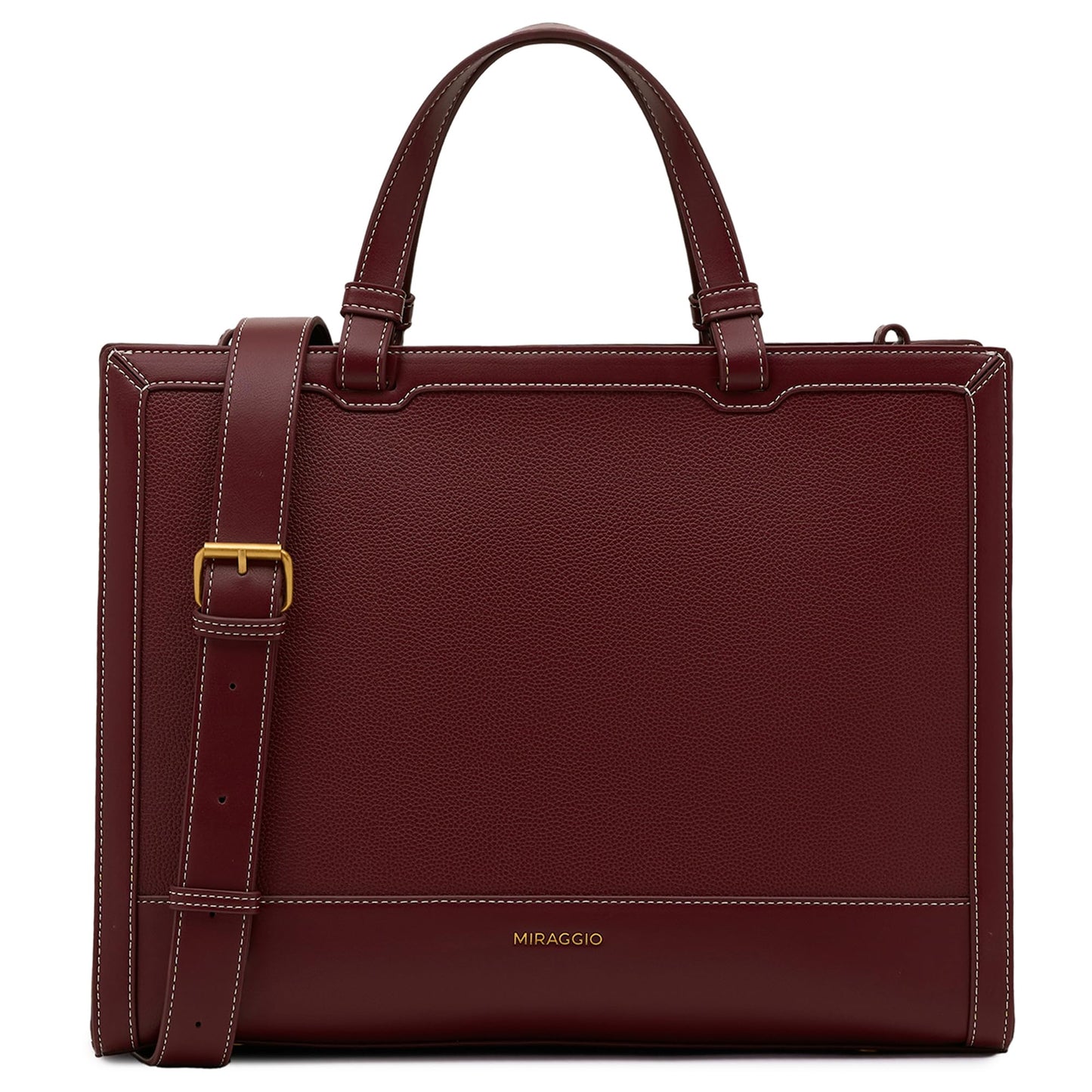 Miraggio Rebecca Tote Bag | Fits Upto 14 Inches Laptop With Adjustable & Detachable Strap | Office Tote Bag For Women Big Totes For Work & Travel (Wine)