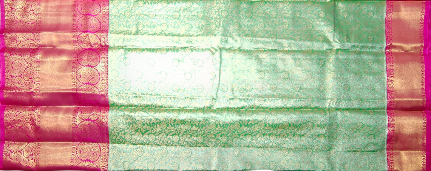 SREE KUMARAN Women's Kanchipuram Silk Pure Pattu Sarees With Blouse (VSK305-1), Blue