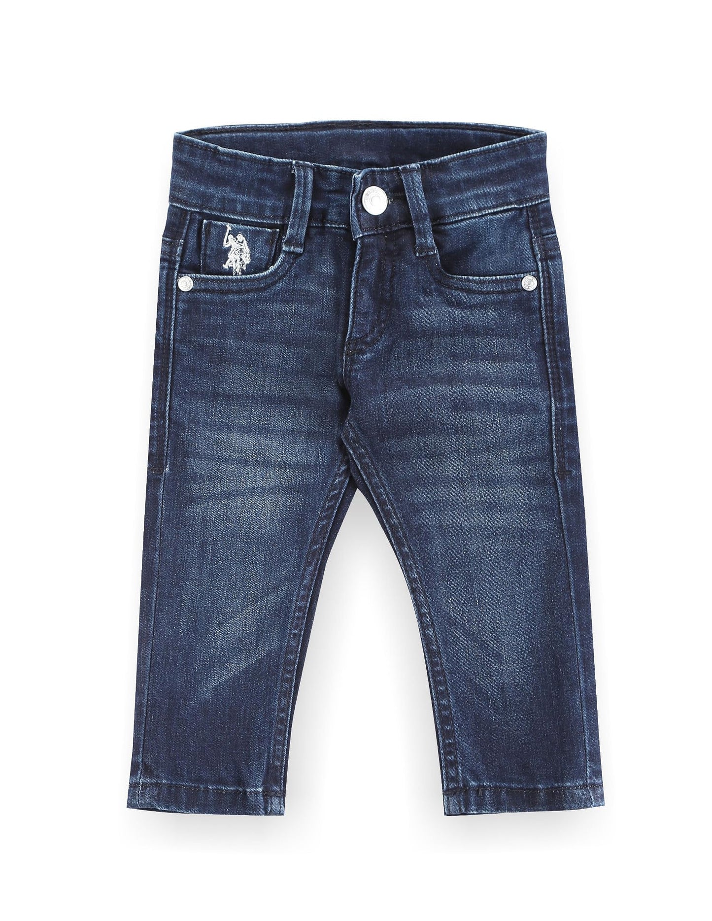 U.S. Polo Assn. Girls Mid Rise Slim Fit Jeans Dark Blue