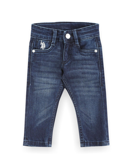 U.S. Polo Assn. Girls Mid Rise Slim Fit Jeans Dark Blue