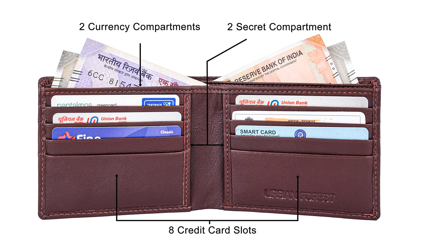 URBAN FOREST Griffin Aniline Brown Leather Wallet & Diamond Pen Combo Gift Set for Men