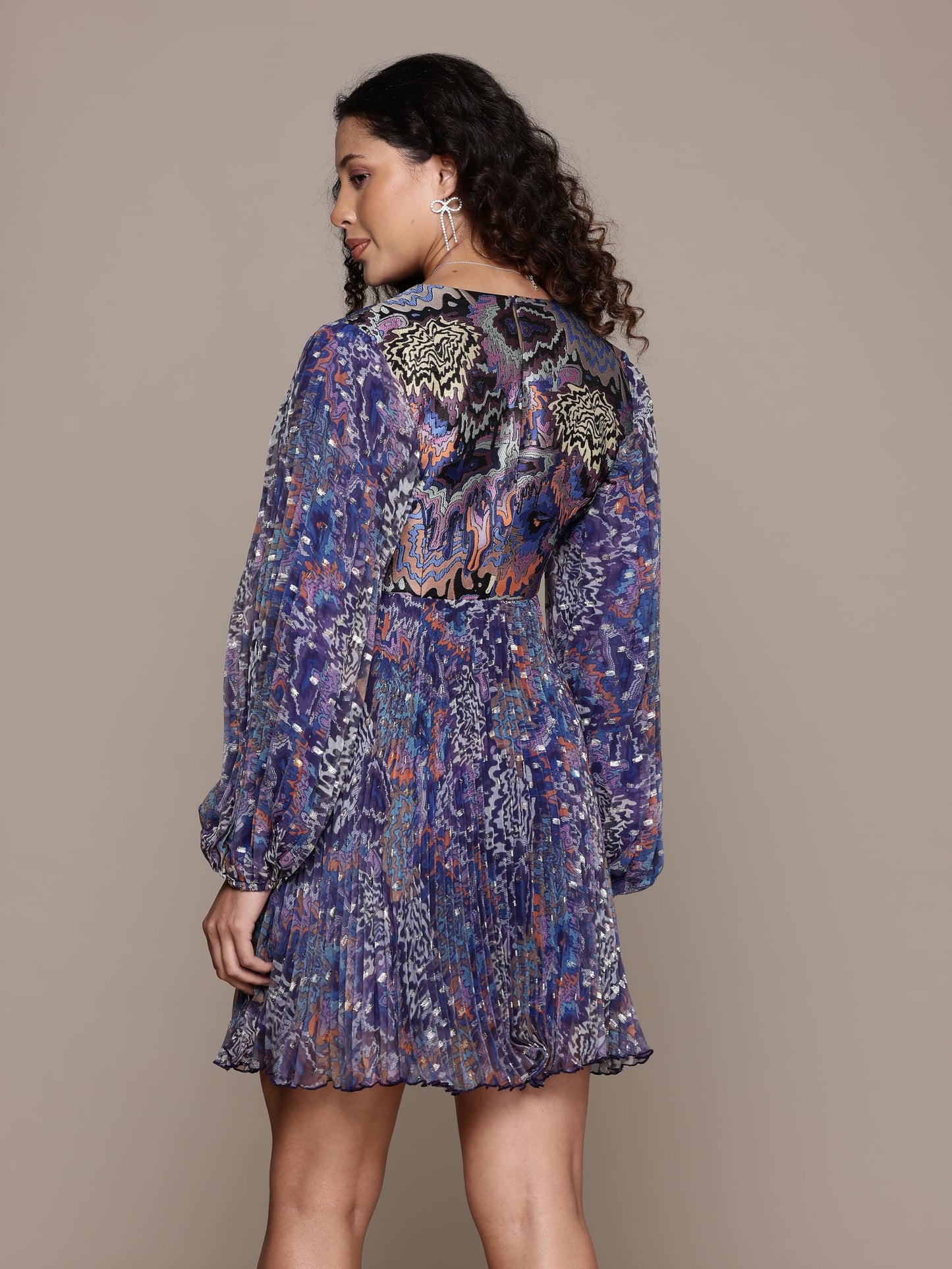 Label RITU KUMAR Blue Leora Short Dress