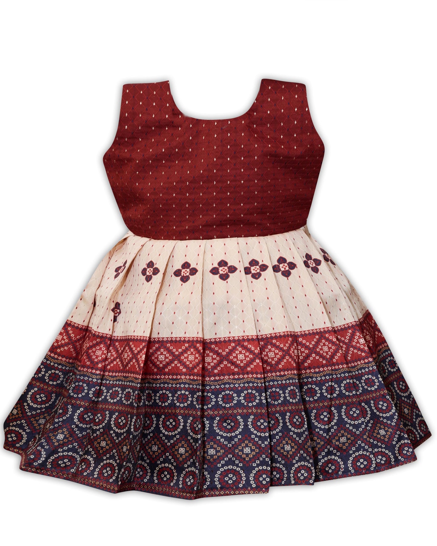 Lehnvel South Indian Traditional Pattu Pavadai Jacquard Silk Frock Dress For Baby Girls