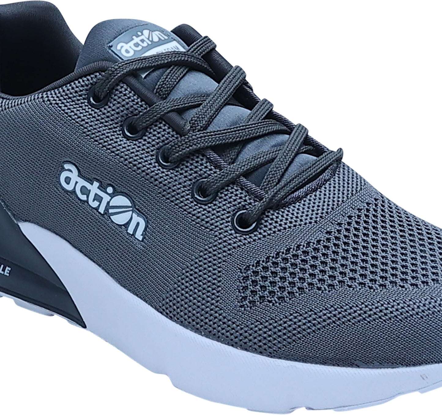 Action Men's Grey Sports Running Shoes (AM 1024-GY-WHT)