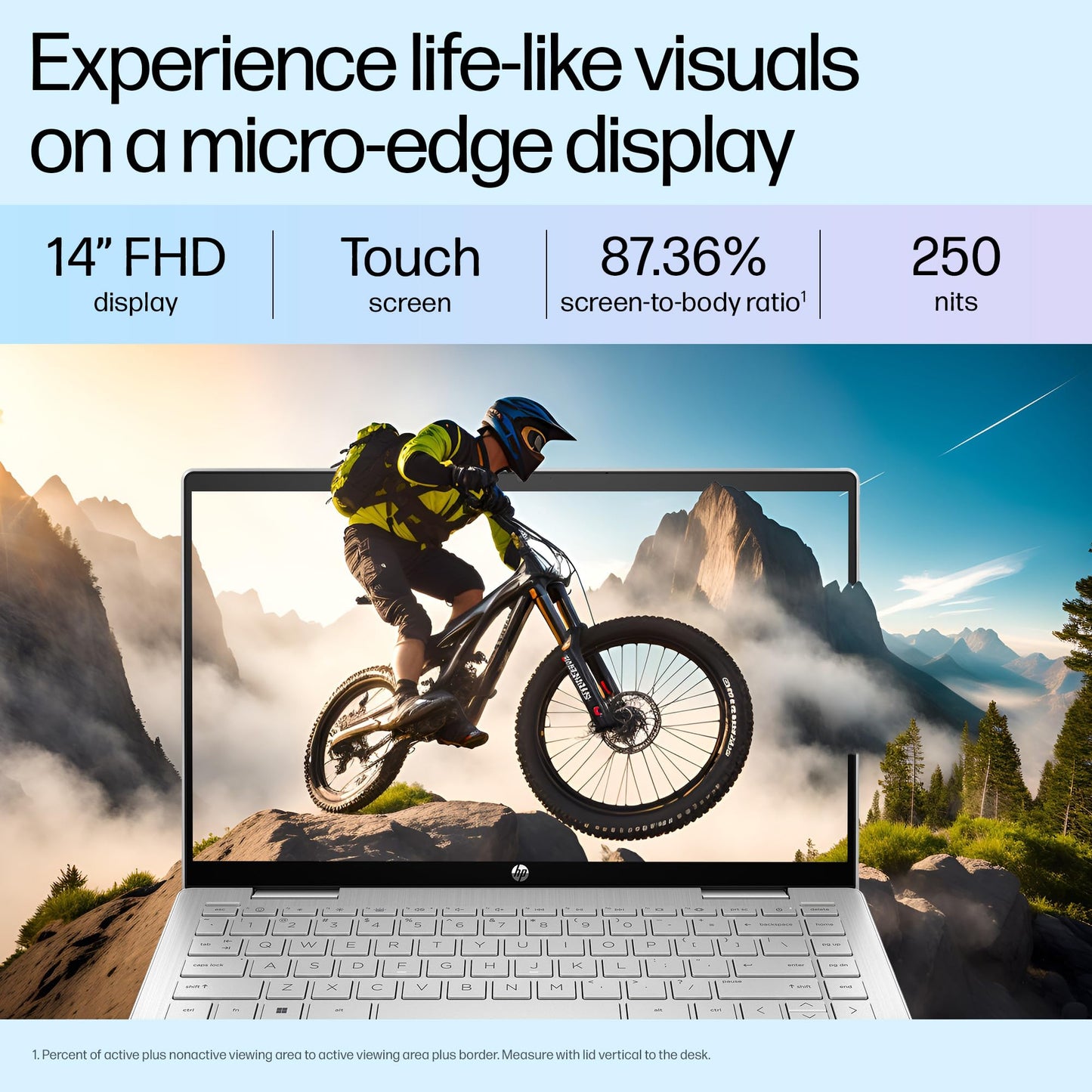 HP Pavilion x360, 13th Gen Intel Core i5-1335U Laptop (16GB DDR4, 512GB SSD) Touchscreen, 14"/35.6cm, FHD, Win 11, Office 21, Silver, 1.51kg, Iris Xe, FPR, 5MP Camera, Backlit KB, Pen, ek1074TU
