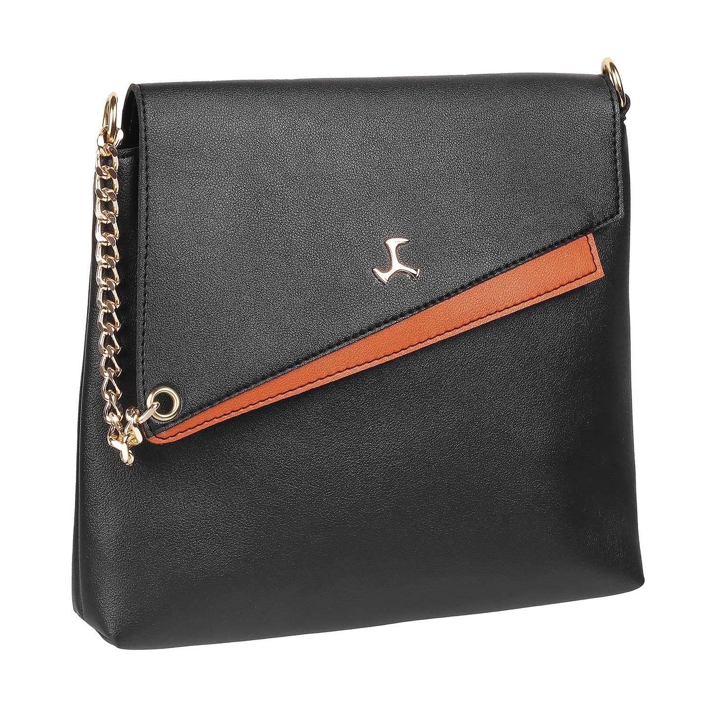 Mochi Womens Synthetic Black Flap Over Sling (One Size)