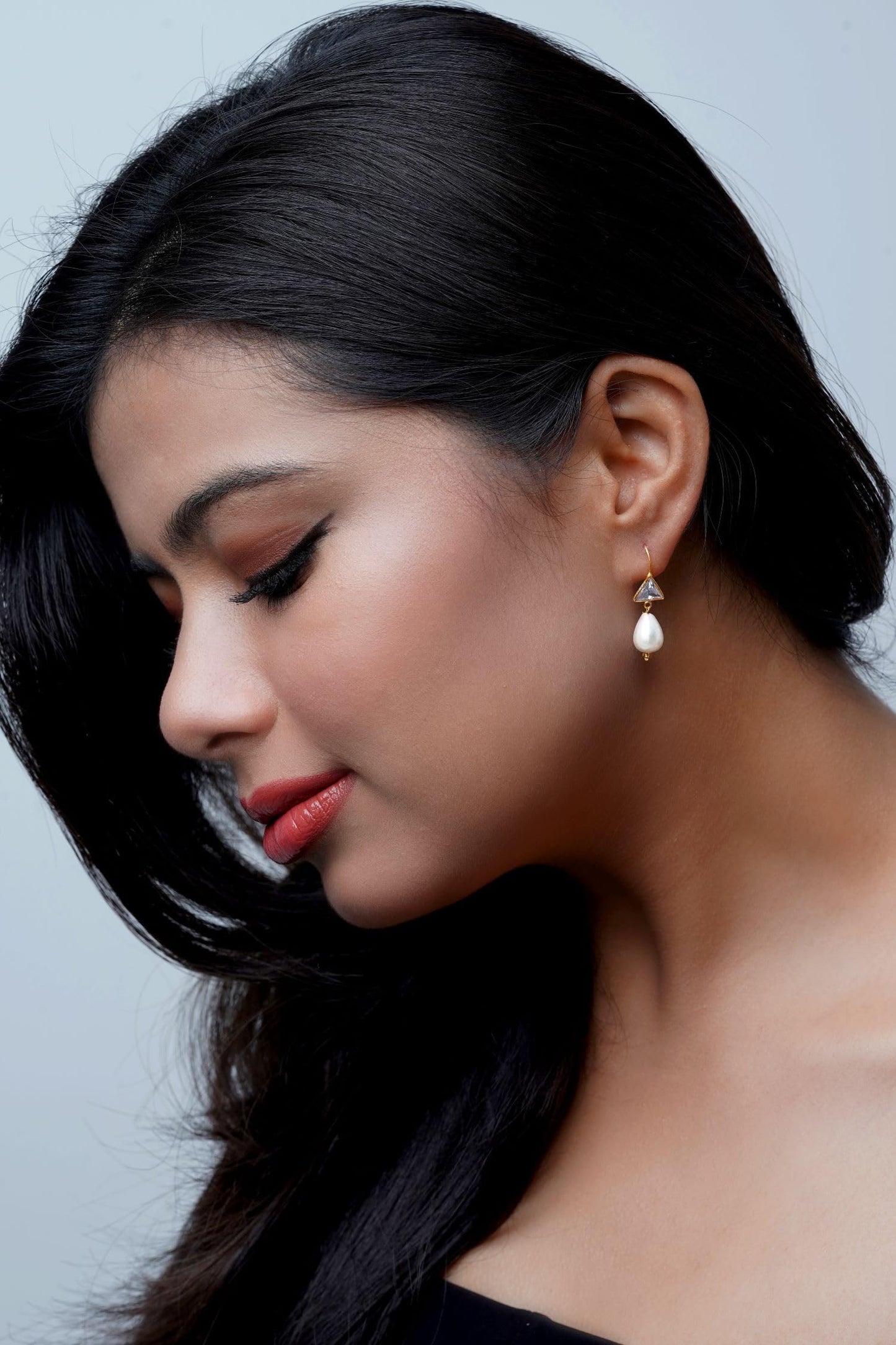 Slayinbyneelima Womens Gold Earrings 14K(585) Ideal For Dailywear Lightweight Gifting Pearl Jewellery.Perfect Also For Wedding Gift, Birthday Gift,