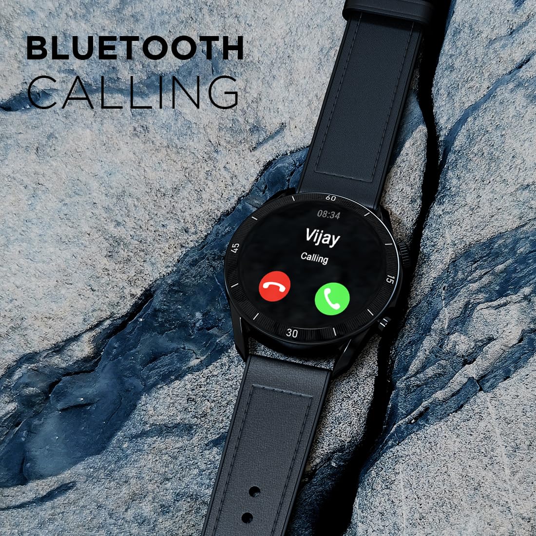 Fire-Boltt Legacy Luxury Round Smart Watch 1.43″ Super AMOLED, Bluetooth Calling, Wireless Charging, Voice Assistant, SPO₂ & Heart Rate Monitor, 110+ Sports Modes, Smart Watch for Men & Women - Black