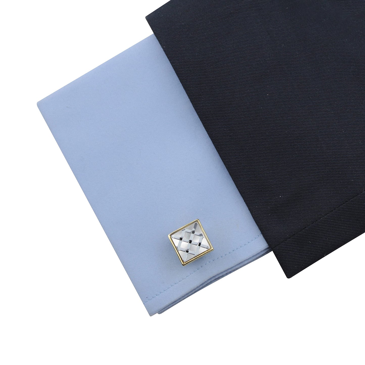 Kavove The Check & Mate Silver & Golden Cufflink For Men