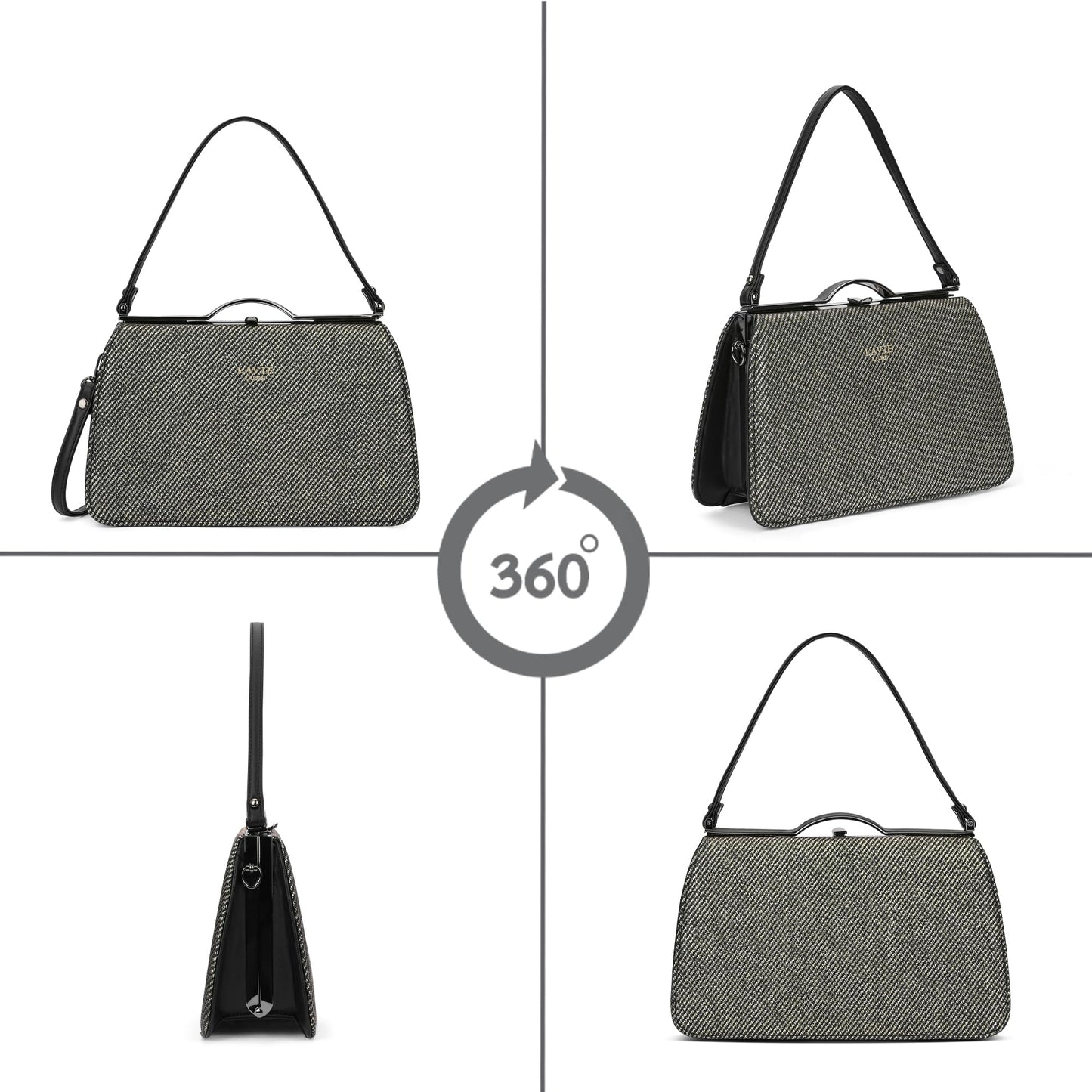 Lavie Luxe Women's Glam Book Satchel Frame Satchel Handbag | Satchel Bag for Work | Ladies Purse | Stylish Shoulder Bag | Gift For Women