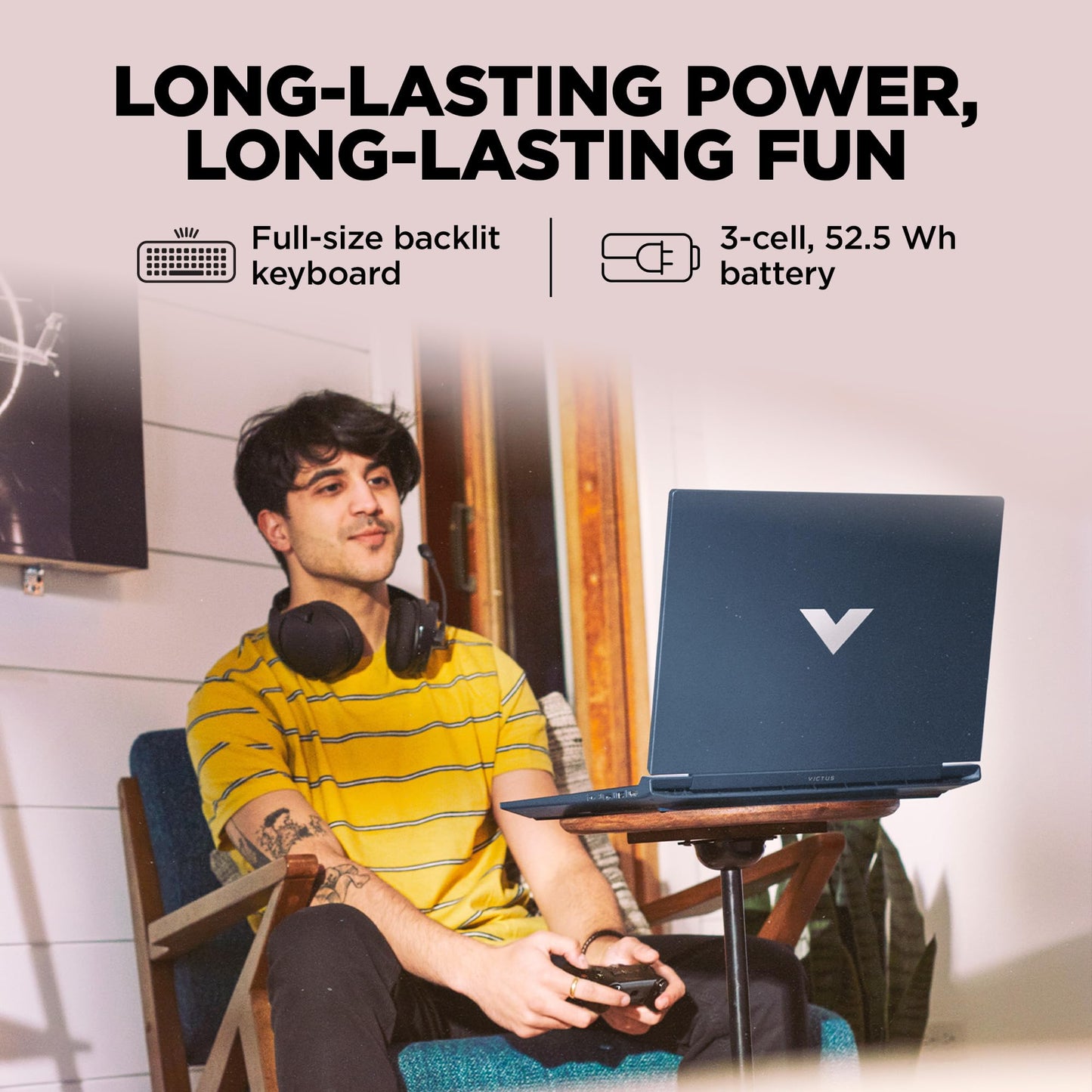 HP Victus, 12th Gen Intel Core i5-12450H, NVIDIA RTX 2050 Gaming Laptop (16GB DDR4, 512GB SSD), 144Hz, IPS, 15.6"/39.6cm, FHD, Win 11, Office 21, Blue, 2.3kg, Enhanced Cooling, fa1227TX/fa1314TX