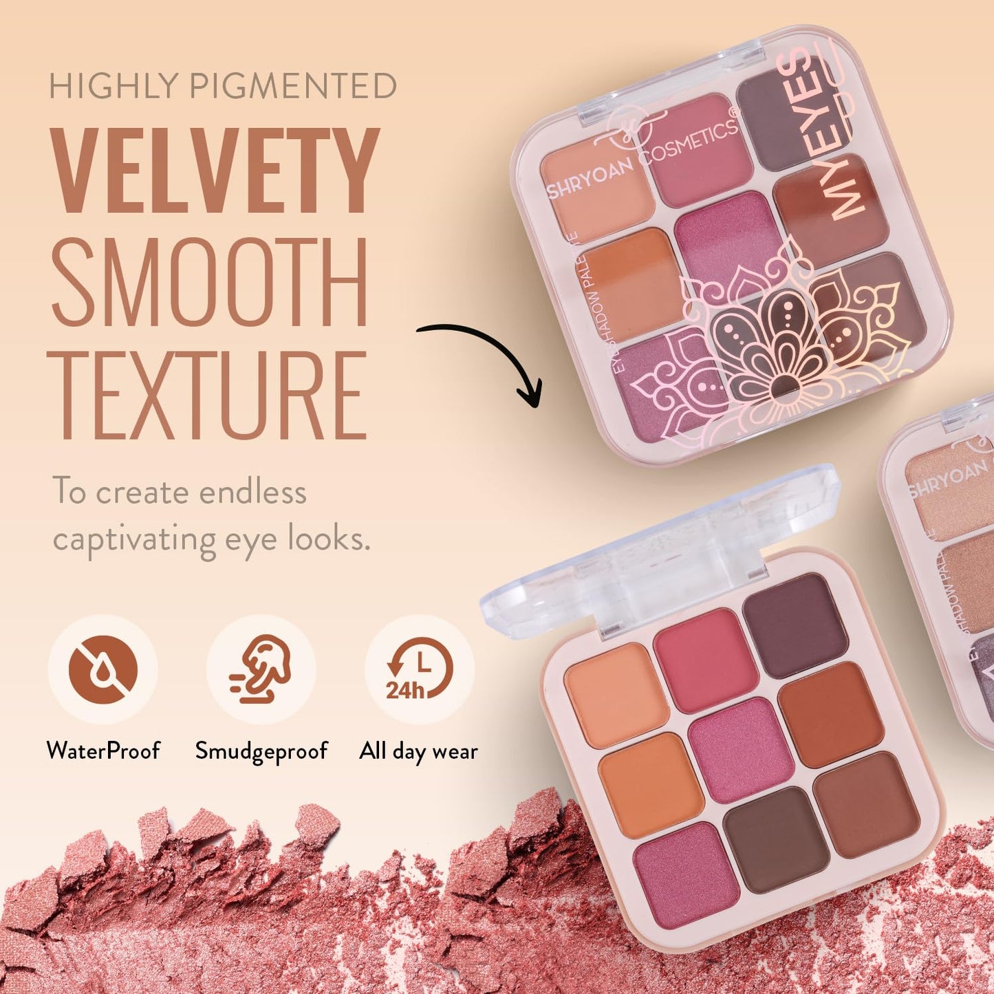 Shryoan Long Lasting My Eyes Up Matte & Shimmer Eyeshadow Palette| Matte Finish| Highly Pigmented| Smudge Proof (Multicolor) (18 Gram) (Shade 03)