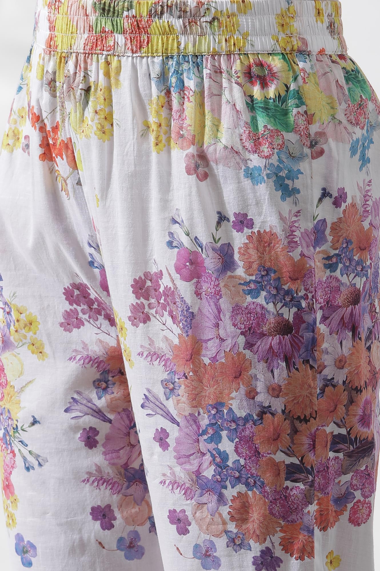 W Women White Floral Print Cotton Co-Ord Kurta Set, Straight Pant & Dupatta_24FEWS11249-123571_XS