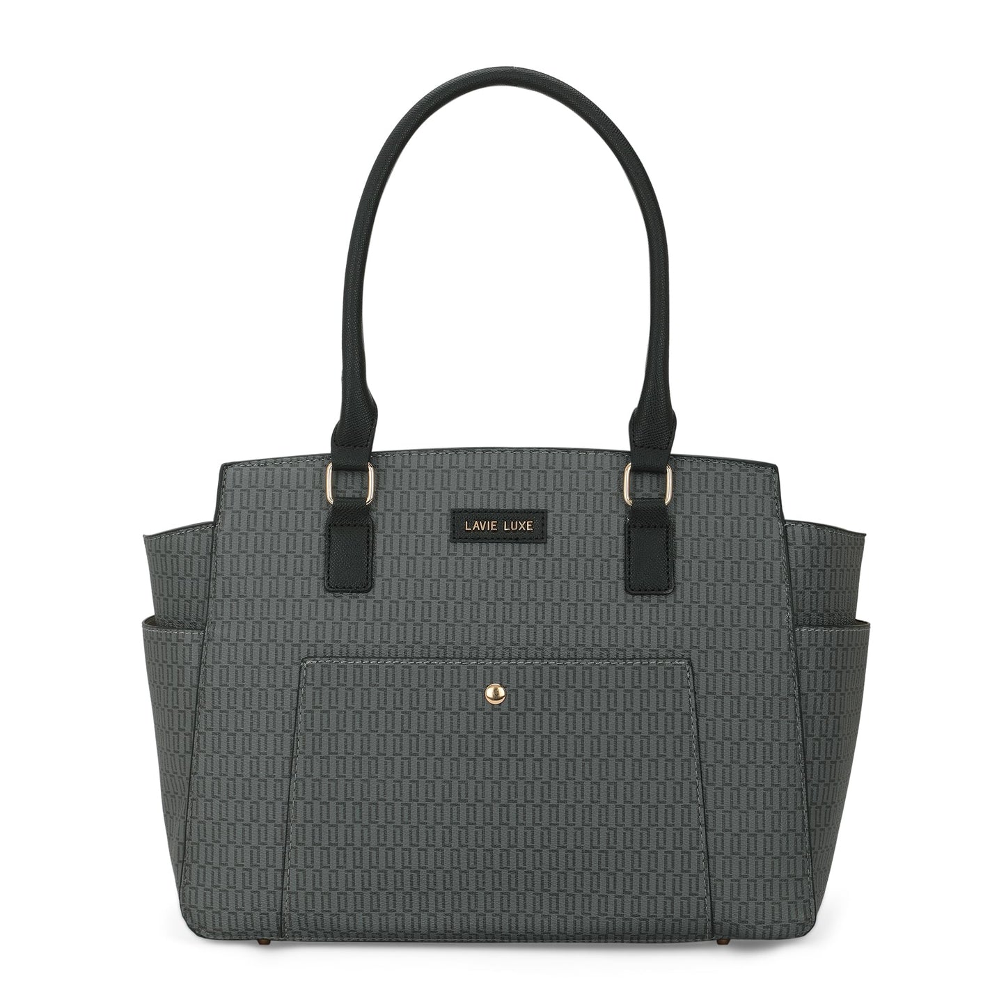 Lavie Luxe Women's Mono Kelly Monogram Print Tote Laptop Handbag for Women | Fits Upto 15 Inch Laptop | Tote Laptop Bag for Work | Ladies purse | Stylish Shoulder Bag | Gift For Women