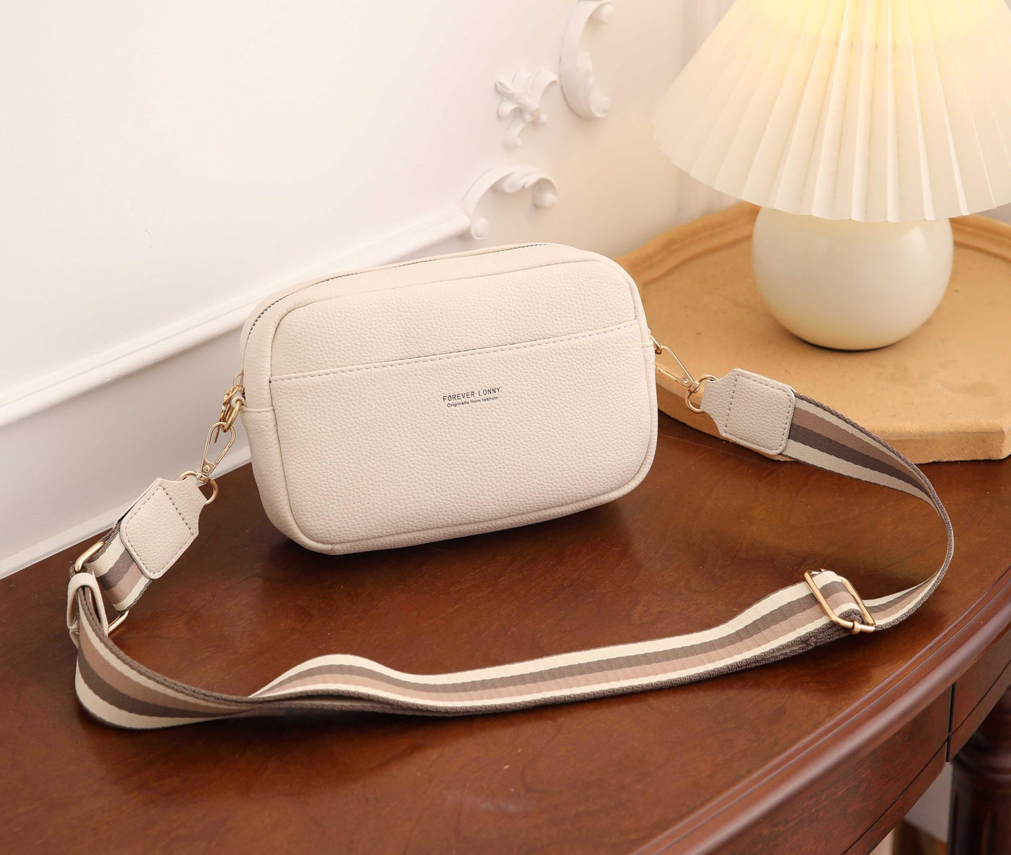 Diva Dale Broad Strap Cross-Body Sling Bag For Women (White)