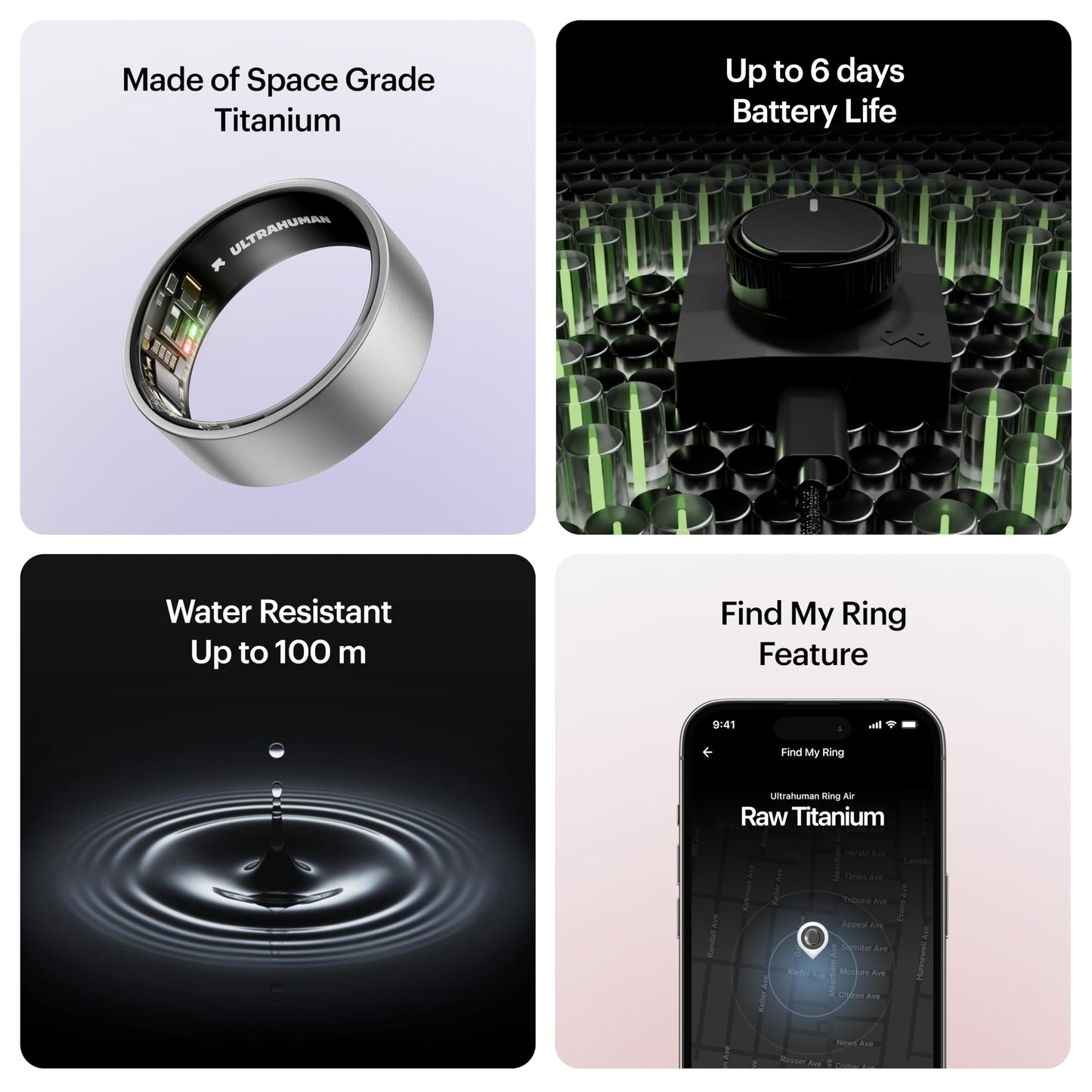 ULTRAHUMAN Ring AIR-Smart Ring Activity Tracker, Size First Sizing Kit,Sleep Tracker,Smart Ring for Men/Women,Fitness Tracker (Raw Titanium, 12)