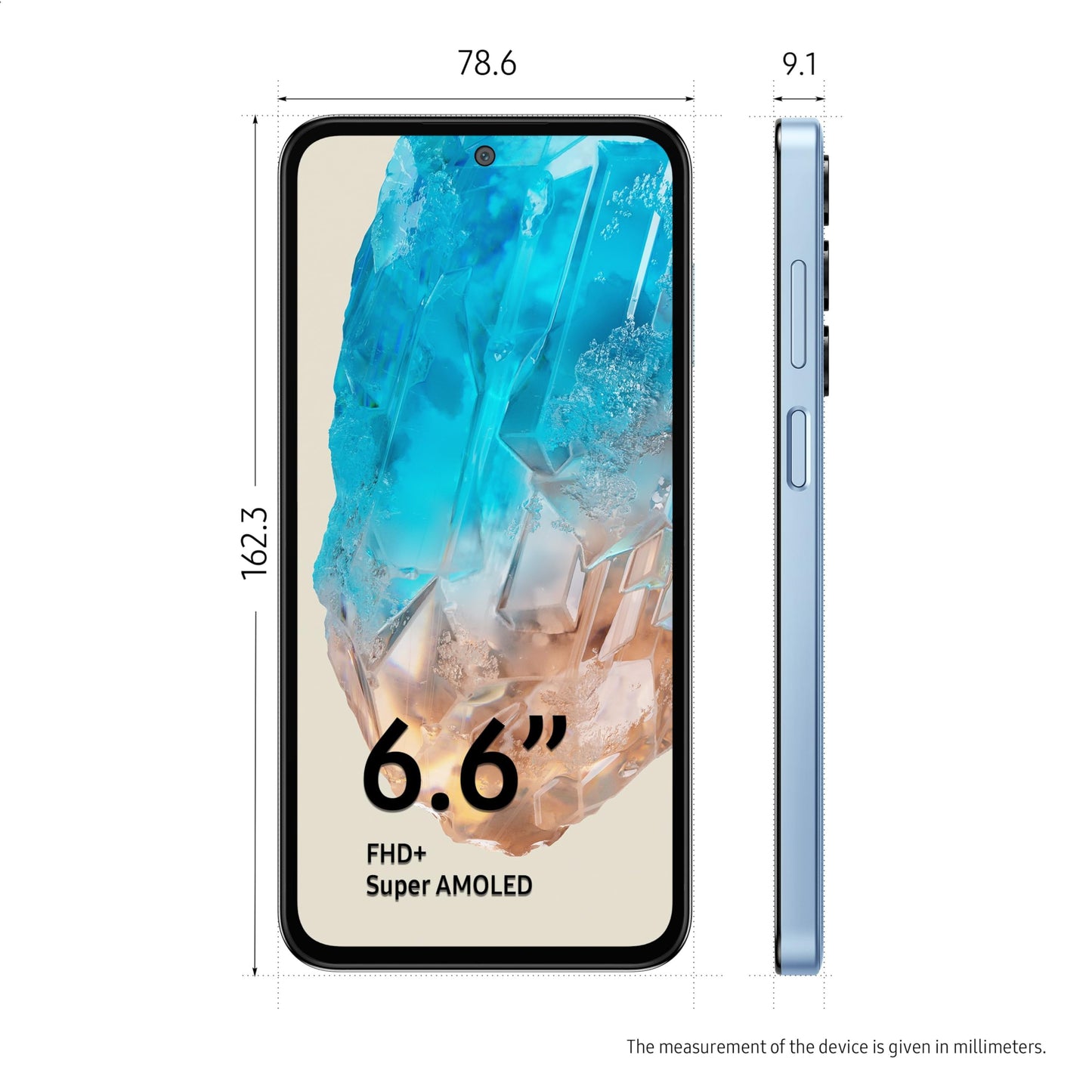 Samsung Galaxy M35 5G (Daybreak Blue,6GB RAM,128GB Storage)| Corning Gorilla Glass Victus+| AnTuTu Score 595K+ | Vapour Cooling Chamber | 6000mAh Battery | 120Hz Super AMOLED Display| Without Charger