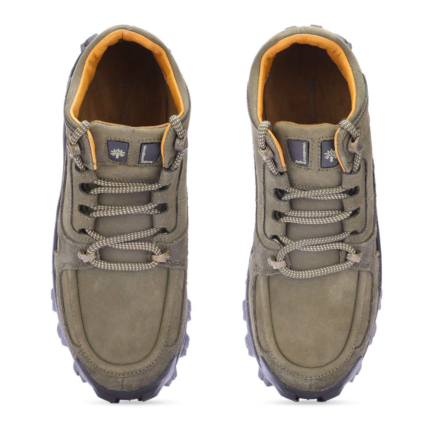 Woodland Men's Olive Leather Sneakers - 8 UK/India (42 EU)