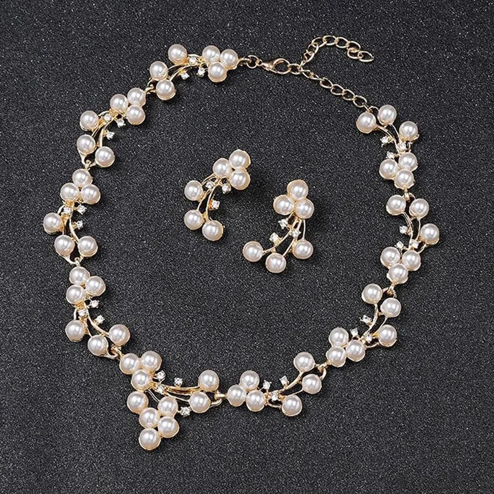 Shining Diva Fashion Women Latest Stylish Design Fancy Pearl Necklace Jewellery Set (15213s)