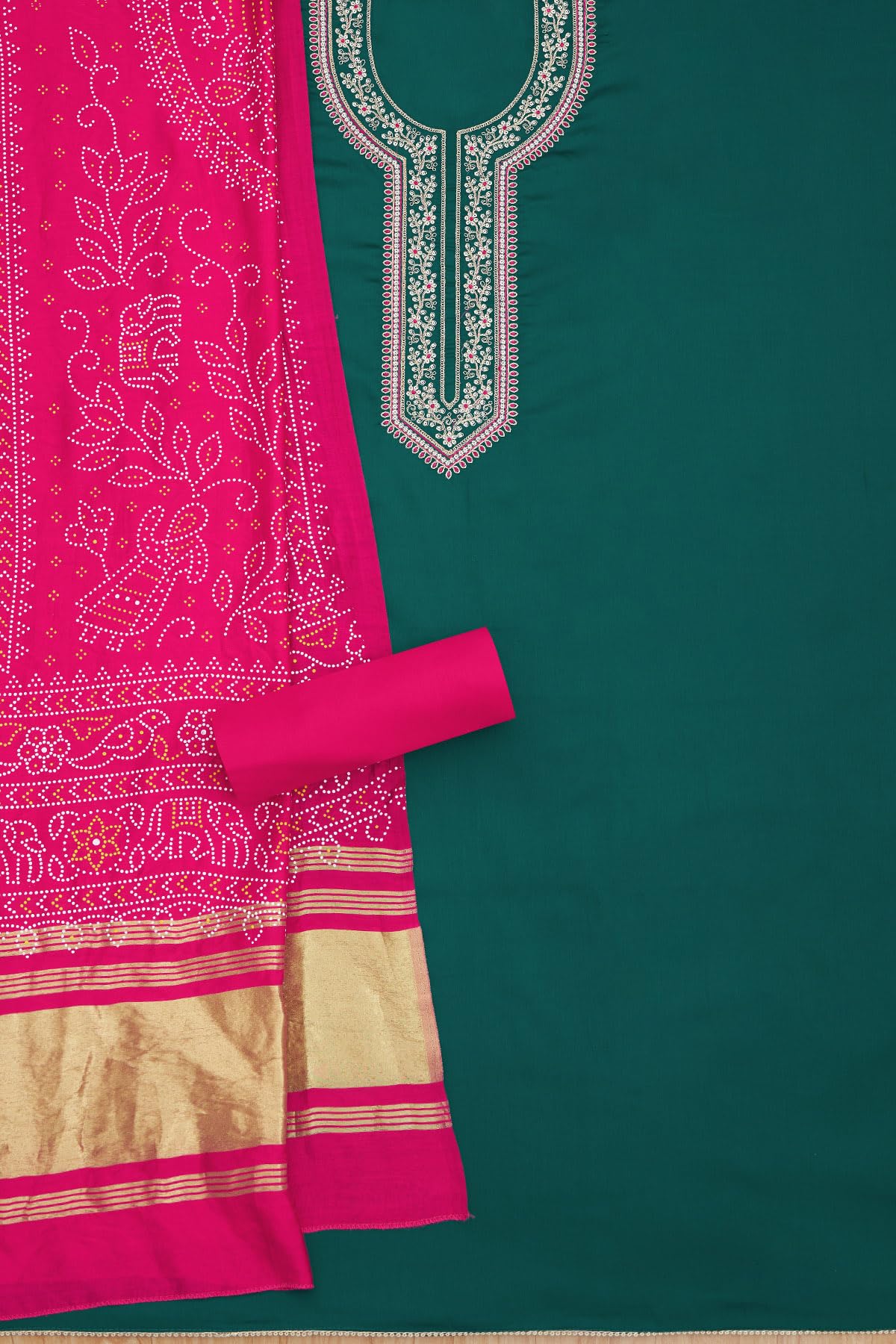 Soch Womens Blue Cotton Embroidered Unstitch Dress Material With Sequins