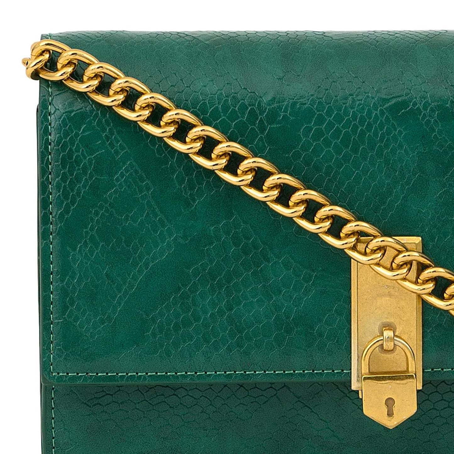 Miraggio Women Mila Shoulder Clutch Bag With Chain Strap For Party | Casual Clutch Purse, Green