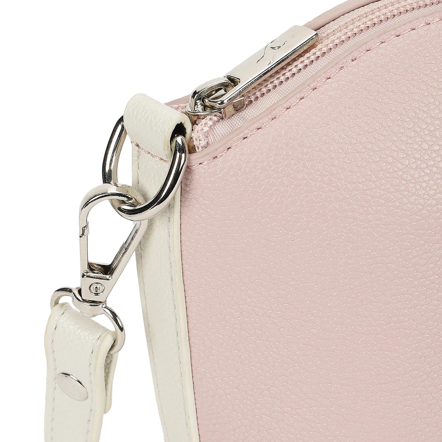 Fastrack Women Smooth Talker Sling Bag,Detachable Sling Belt,Handle Carry Option,Pebbled Faux Leather,Top Zip Closure & Inner Access Pockets,Versatile & Stylish Compact Bag,Pink