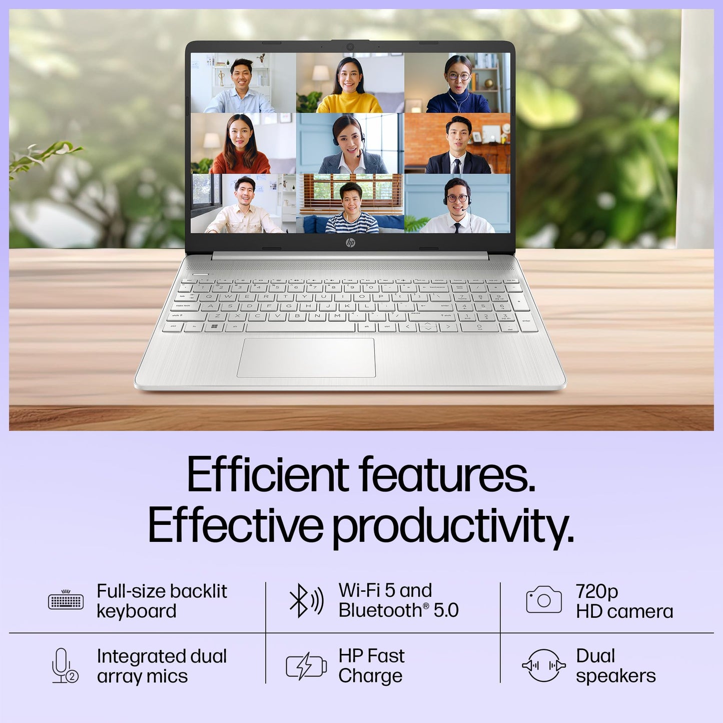 HP 15s, 12th Gen Intel Core i3-1215U Laptop (8GB DDR4, 512GB SSD) Anti-Glare, 15.6"/39.6cm, FHD, Win 11, MS Office 21, Silver, 1.69kg, Intel UHD Graphics, HD Camera, Dual Speakers, fy5011TU