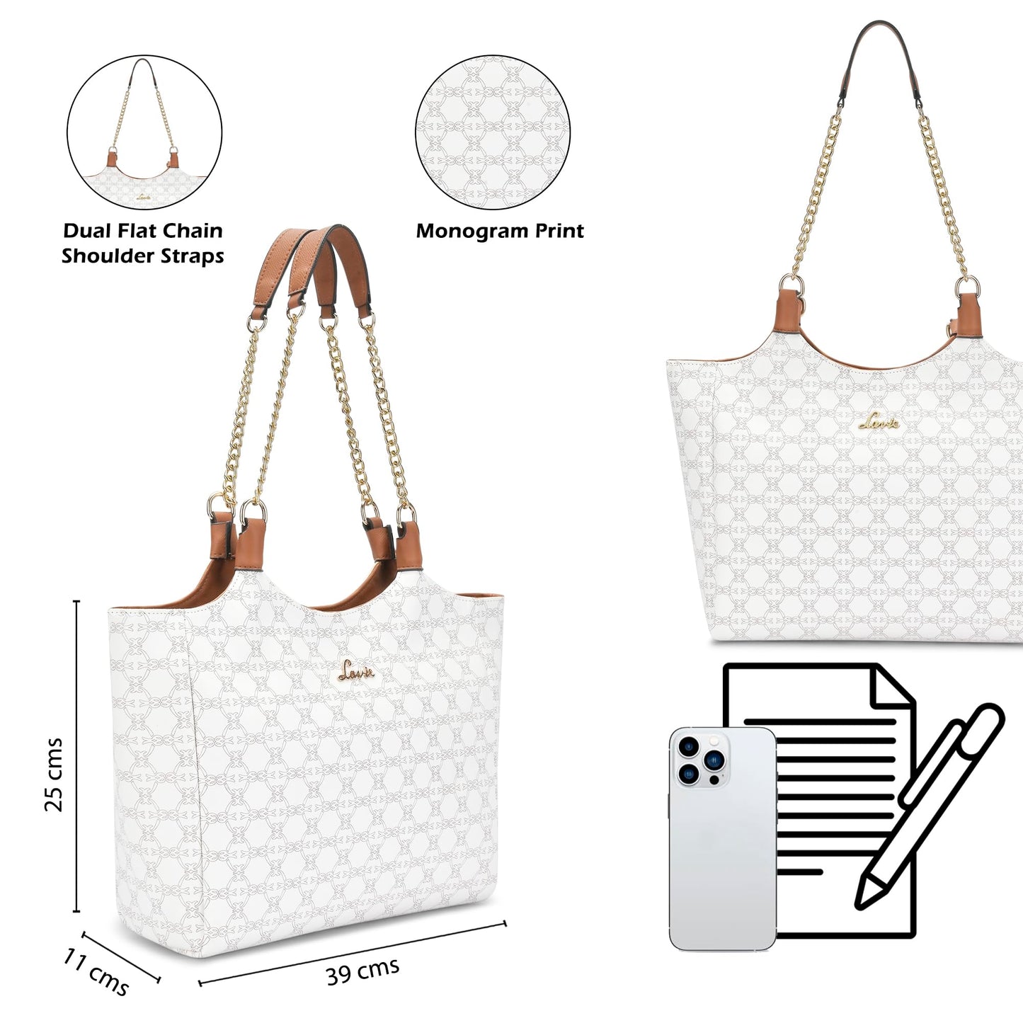 Lavie Women's Mono Madhia Tote Handbag | Ladies Purse Handbags