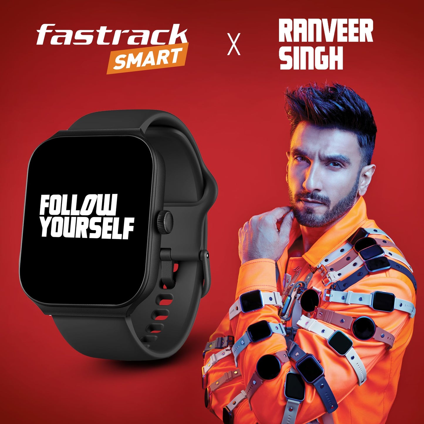 Fastrack Limitless FS1 Smartwatch|1.95" Horizon Curve Display|SingleSync BT Calling v5.3|Built-in Alexa|Upto 5 Day Battery|ATS Chipset|100+ Sports Modes|150+ Watchfaces - Black