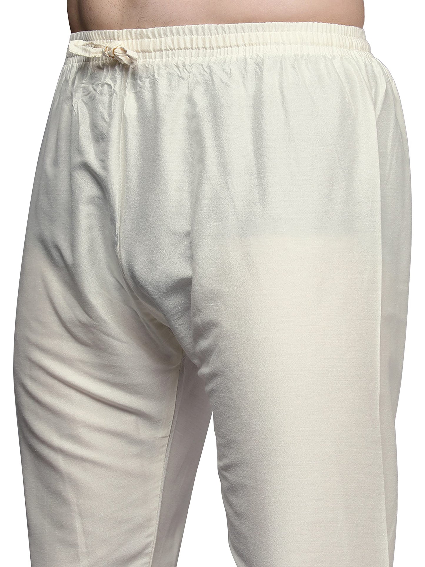 Manyavar Kurta Jacket Set for Men, Full Sleeves Mandarin Collar Ethnic Kurta Jacket Set for Festival, Wedding, Party Blended Viscous (Off White) (M)