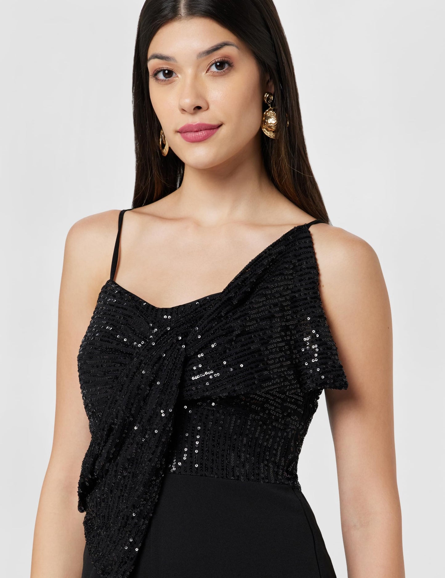 Kazo Sequin Jumpsuit With Bow