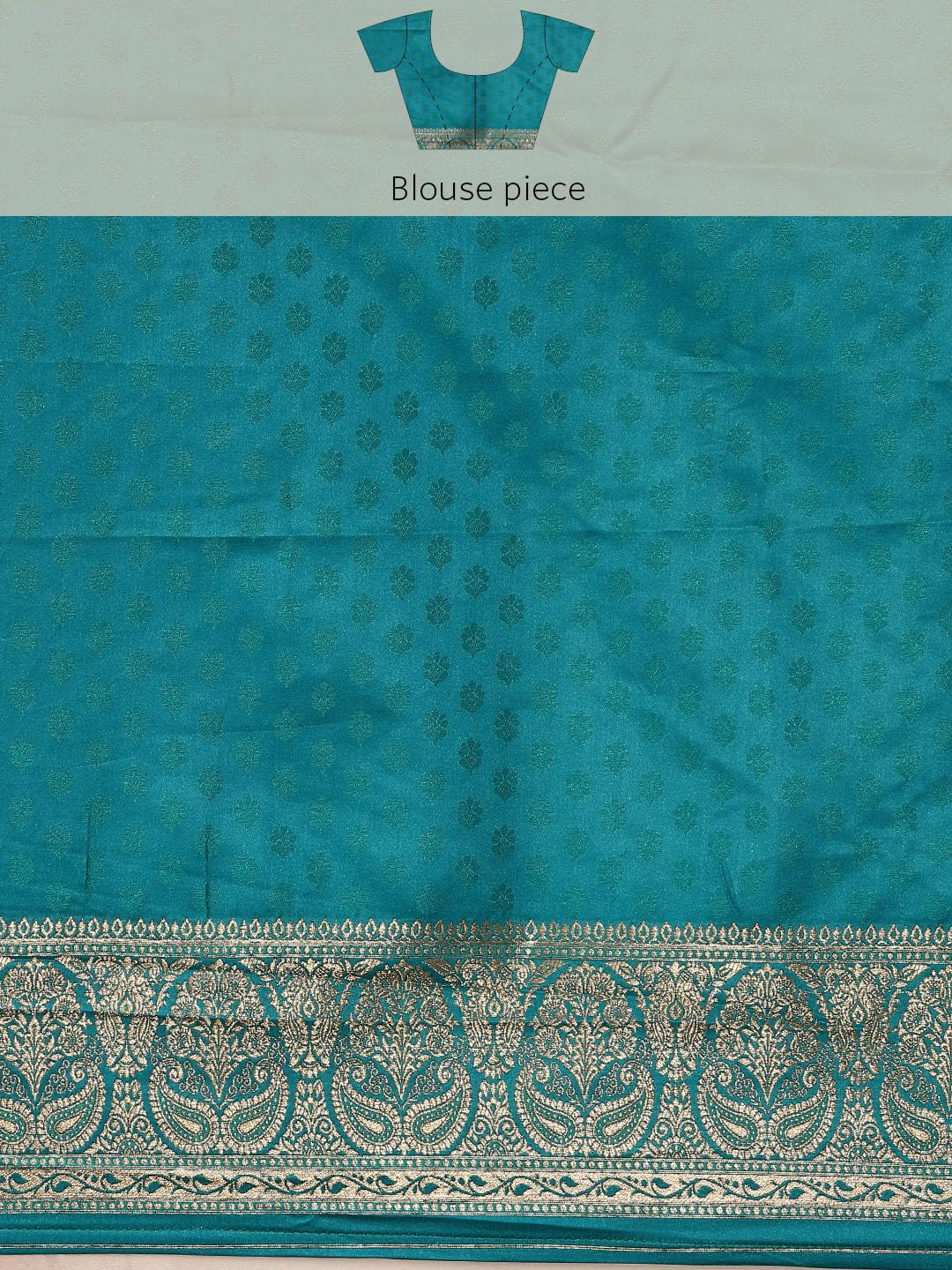 MOHEY Women's Blue Art Silk Zari Weave Saree (Blue)