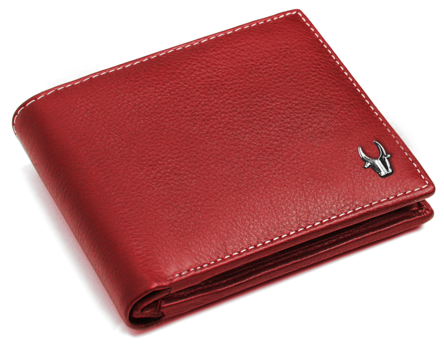 WildHorn Men Leather RFID Protected Wallet, Red