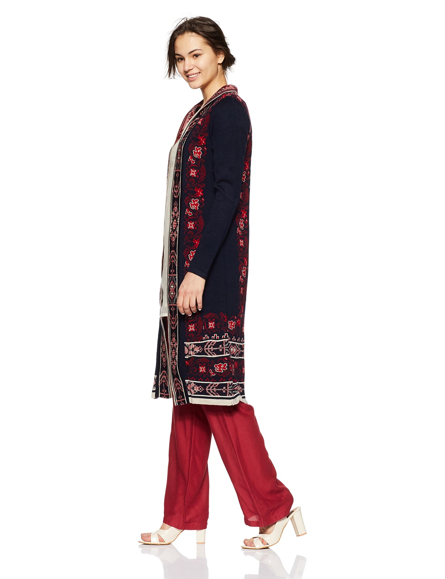 W for Woman Women's Ethnic Cardigan (17NO65261-66297_Blue_WG)