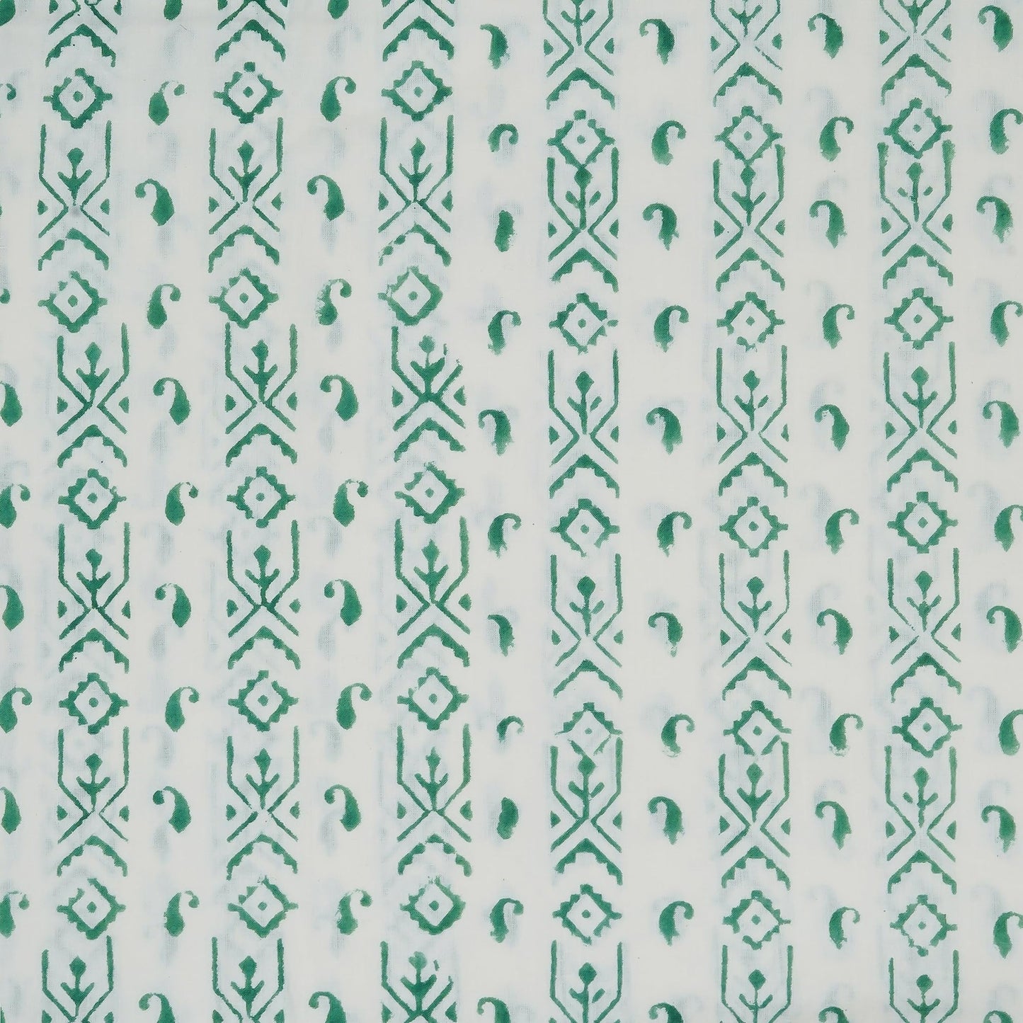 Kwatchi Woman's & Girls Jaipuri Hand Block Print Unstitched Suit Material with Cotton Dupatta(Mint Green)