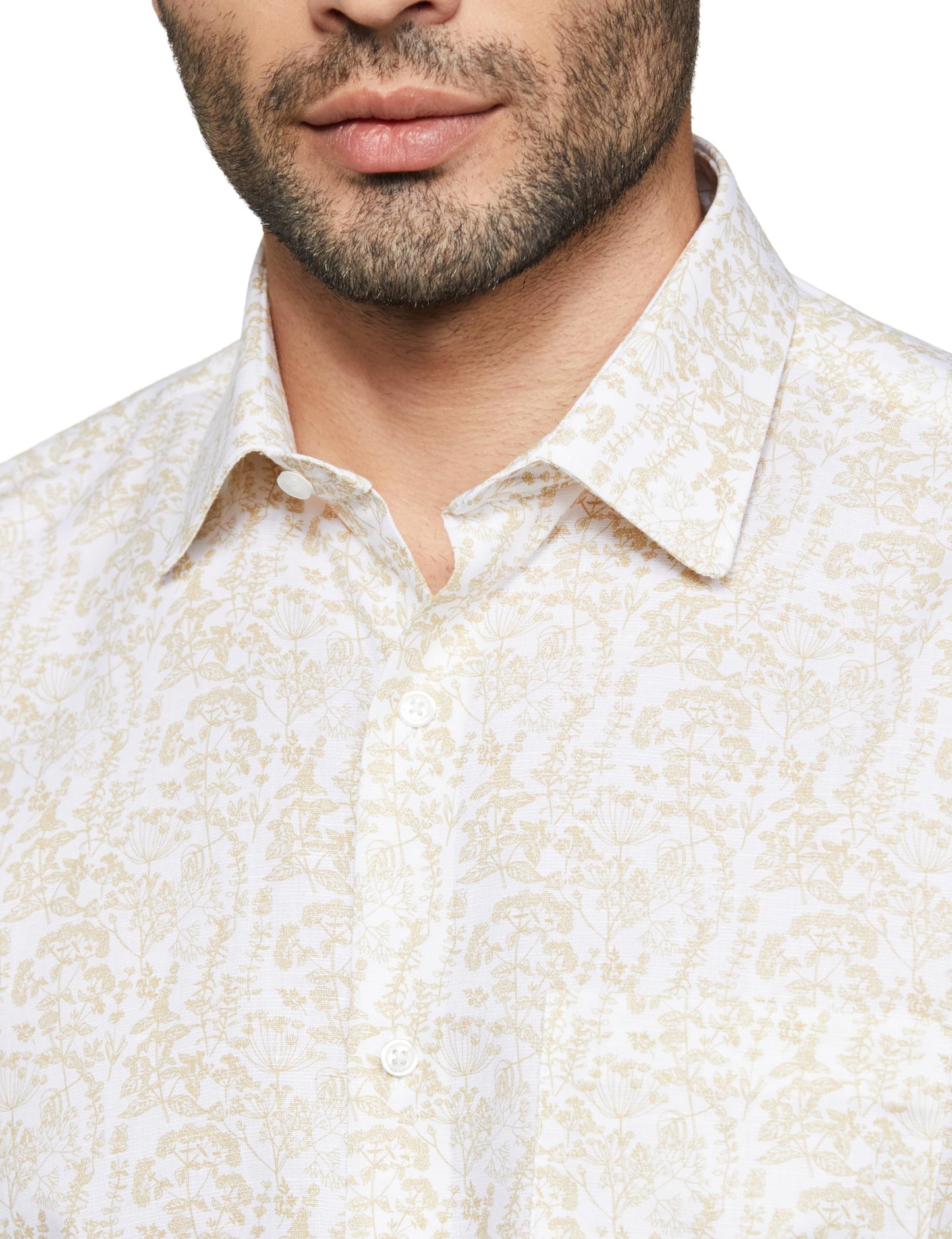 Van Heusen Men's Regular Fit Shirt (VHSFFCUBC42776_Beige