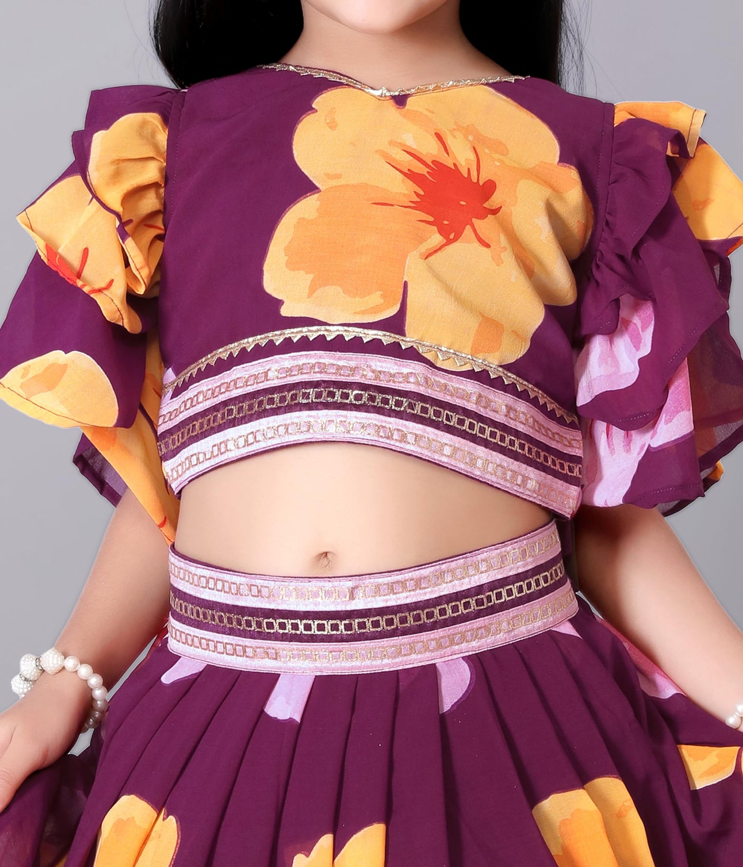 satyamfab Gorgeous Girl's Lehenga Choli - Thick Fox Georgette Print Fabric, Completely Stitched, Suitable for Weddings, Festivals